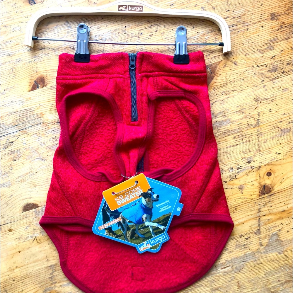 Kurgo K9 Core Sweater, red. Size Small.